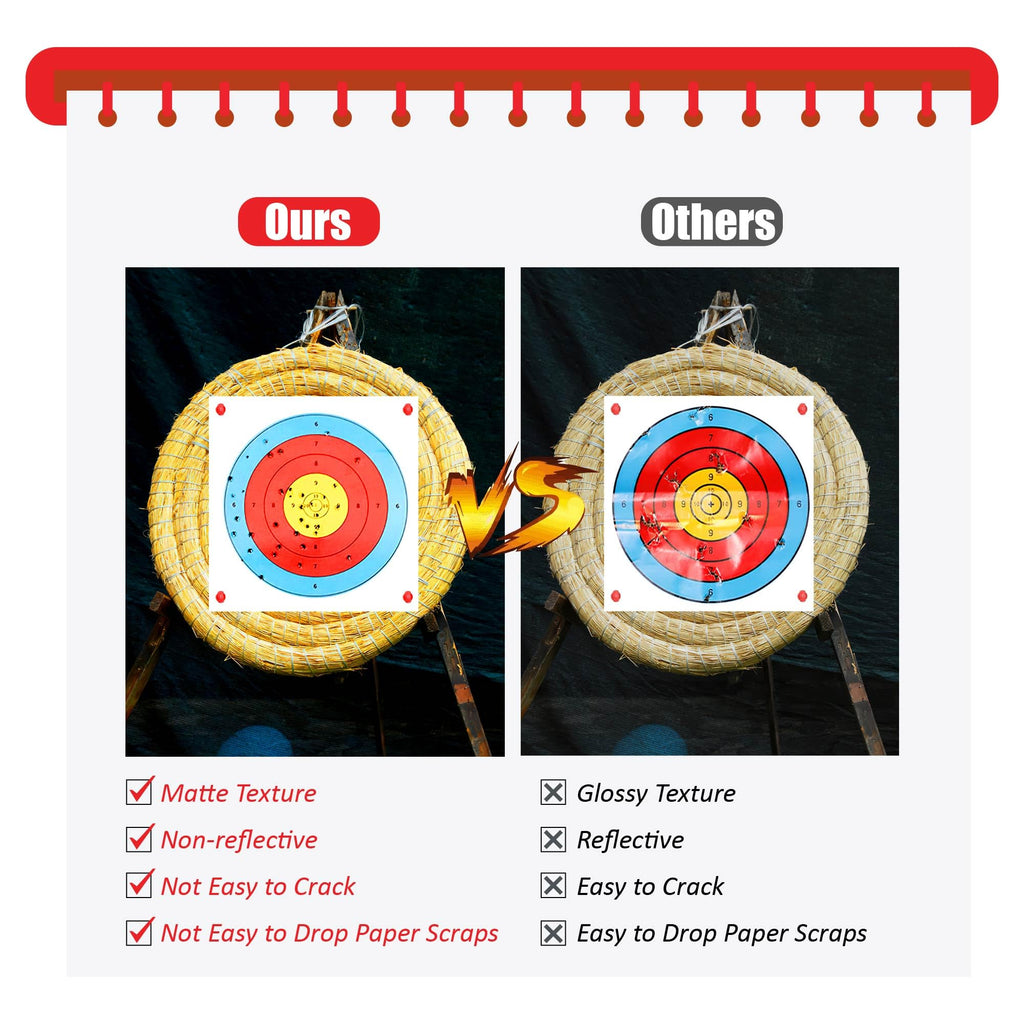 Molfuj Archery Targets Paper, 50Pcs Bow And Arrow Targets For Hunting Backyard, Archery Target Practice Accessories(5 Rings,15.7