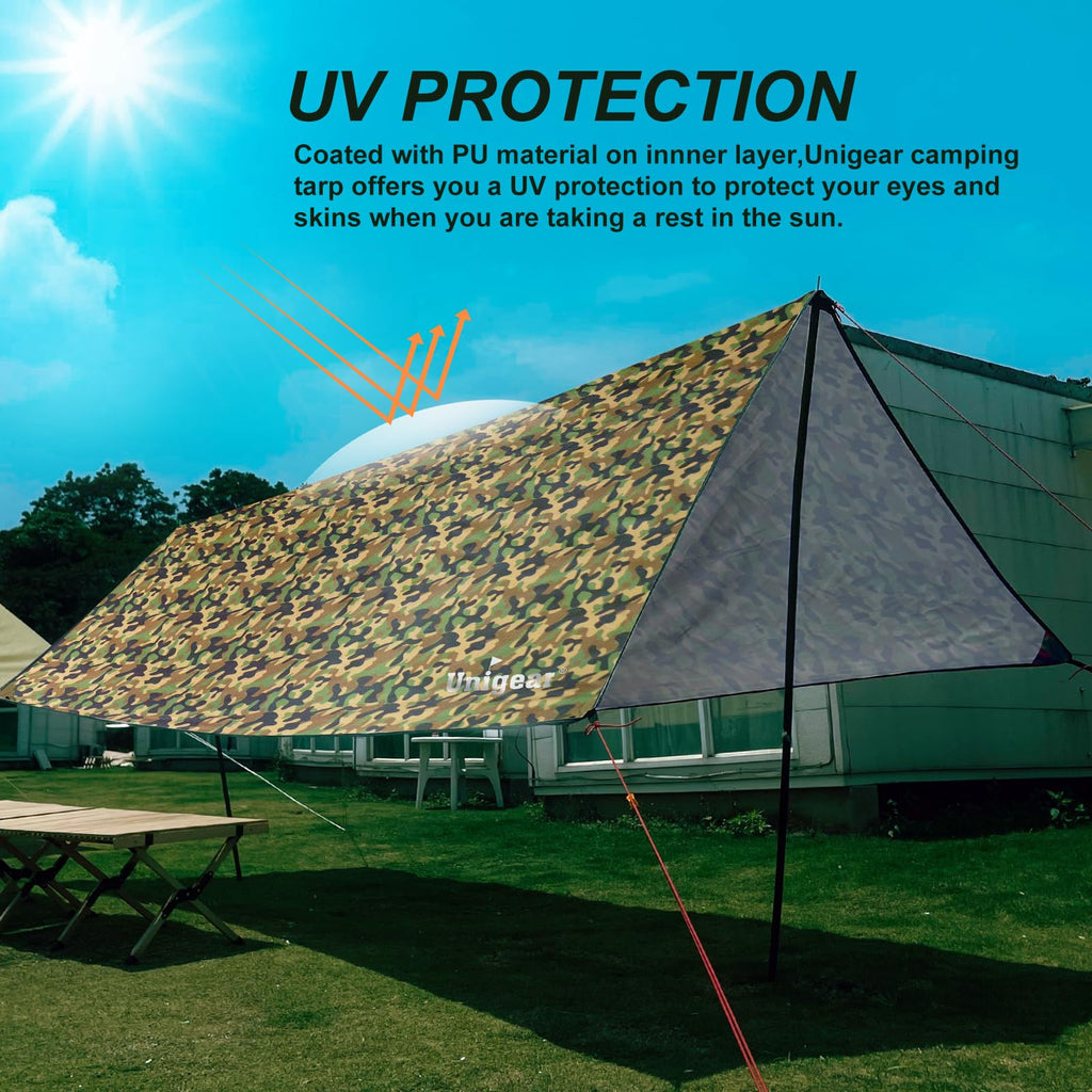 Unigear Hammock Rain Fly, 16.4/14.4/13/10Ft Camping Tarp, Uv Protection & Waterproof & Lightweight For Camping, Backpacking And