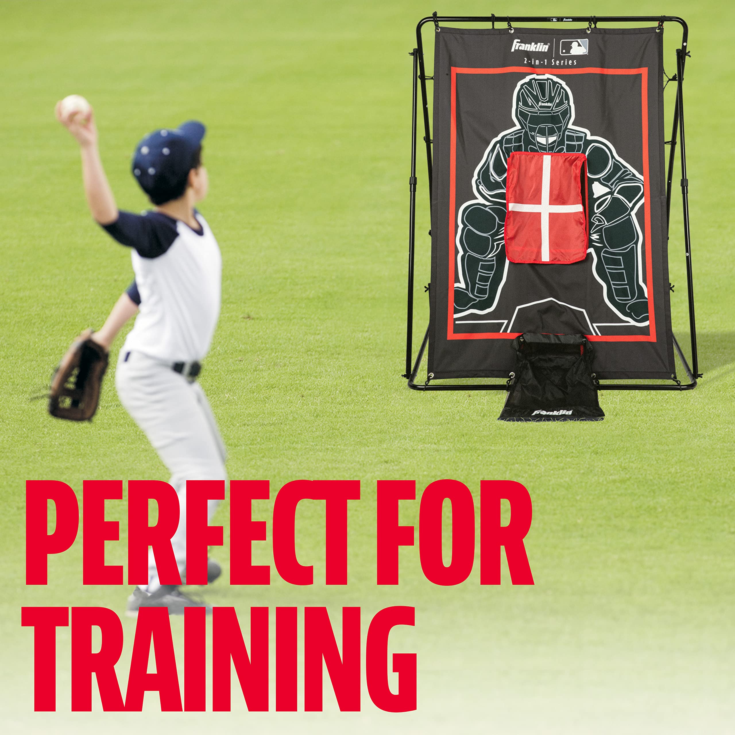 Franklin Sports Baseball Pitching Target And Rebounder Net - 2-In-1 Pitch Trainer And Pitchback Net - Baseball Return Screen And