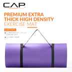 Cap High Density Exercise Mat With Strap, 74''X24''X1'' - Purple