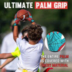 AIGEVTURE Youth Football Gloves Kid Receiver Gloves Boys Girls Unmatched Grip Great Gift (Sky Blue and Red, Youth XS)