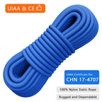 X Xben Rock Climbing Rope, Static Uiaa Mountain Climb Ropes, 10.5Mm 32Ft Blue Mountaineering Climbing Gear For Rescue, Hiking, O