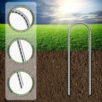 Trampoline Stake, U Shape Ground Stakes, Galvanized Rebar Stakes 12 Inch, (10 Pack) Trampoline Ground Stake, Ideal For Securing