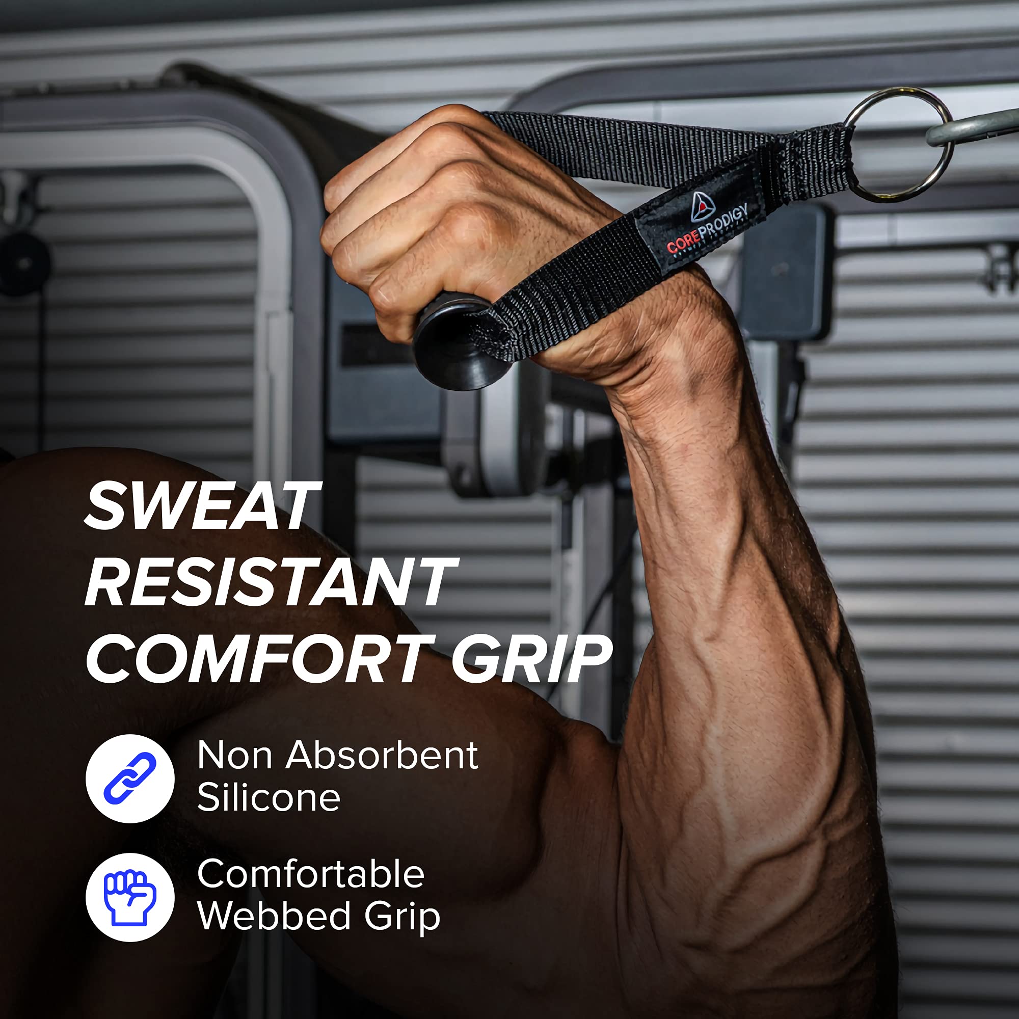 Core Prodigy Heavy Duty Exercise Handles - Grip Attachments For Cable Machine Pulleys, Gym Equipment, Resistance Bands, And Weig