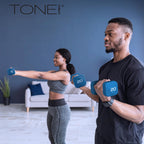Tone Fitness 15 lb Neoprene Dumbbell Pair for Home Workouts - Non-Slip Design - Beige
