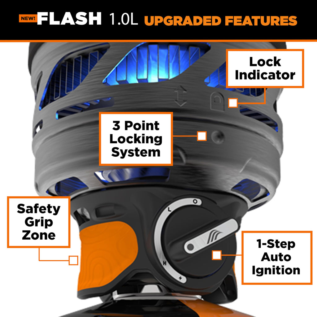Jetboil Flash 1.0L Portable Fast Boil Stove For Camping And Backpacking With 1-Step Auto Ignition, New For 2025, Propane/Isobuta