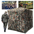 Funhorun Hunting Blind With Floor Mat, 360 Degree See Through Ground Blind With Carrying Bag, 2/3 Person Pop Up Camouflage Tent