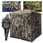 Funhorun Hunting Blind With Floor Mat, 360 Degree See Through Ground Blind With Carrying Bag, 2/3 Person Pop Up Camouflage Tent