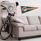 Rico Industries Nfl Football Miami Dolphins Retro 12'' X 30'' Felt Wall D  Cor Pennant - Great For Home/Bed Room/Man Cave D  Cor