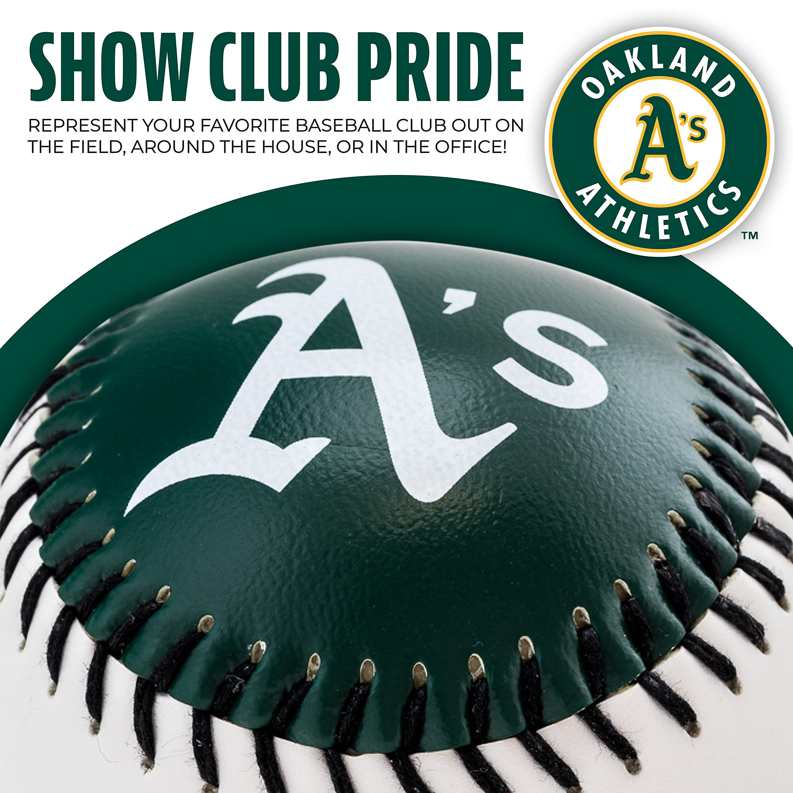 Franklin Sports Oakland Athletics Mlb Team Baseball - Mlb Team Logo Soft Baseballs - Toy Baseball For Kids - Great Decoration Fo