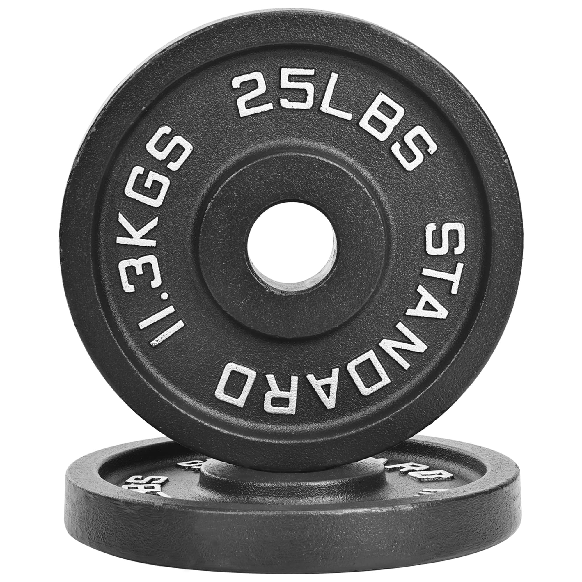 Fitvids Olympic Cast Iron 2-Inch Weight Plate For Strength Training & Weightlifting, Multiple Weights Available, 25Lb (Pair)