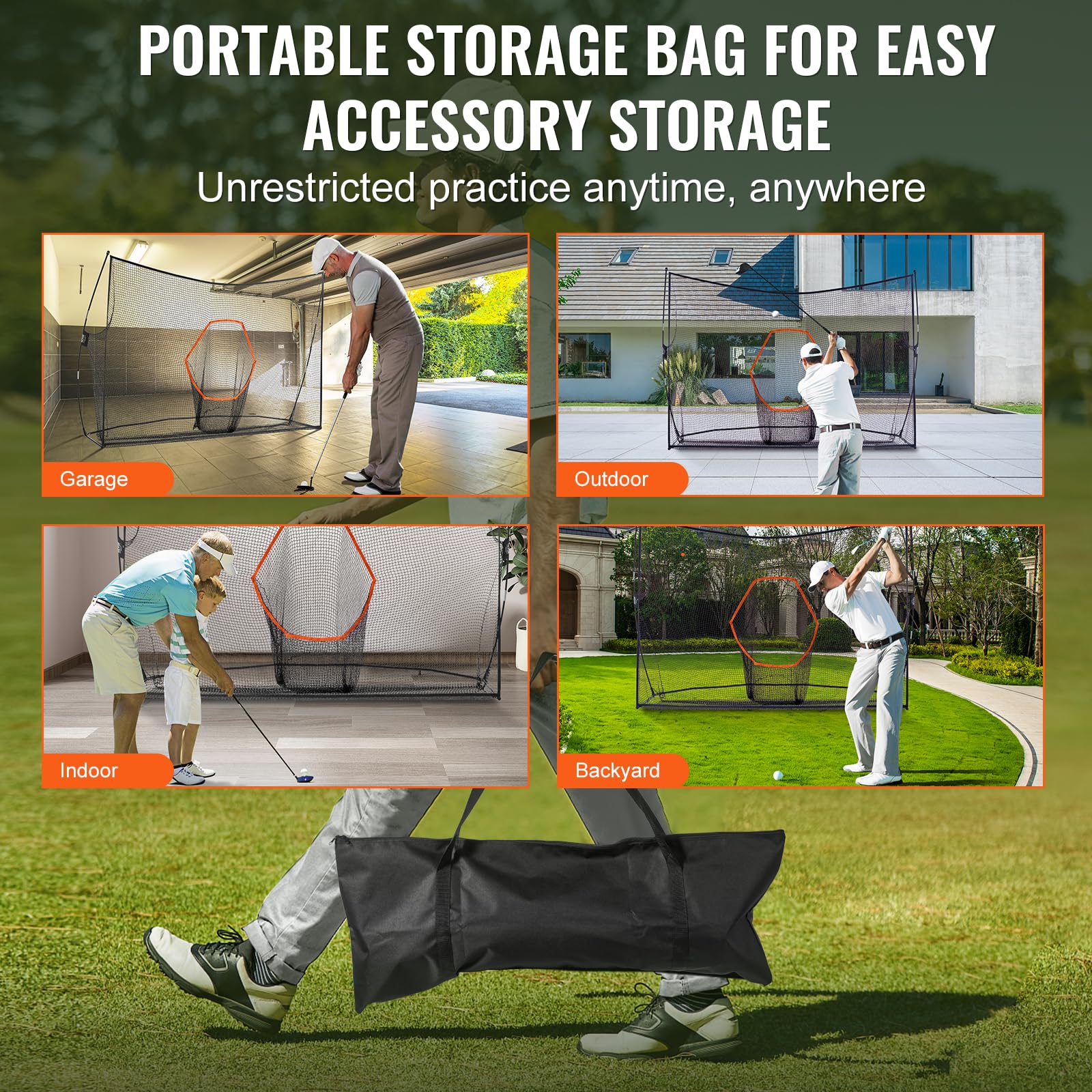 Vevor 10.8X7Ft Golf Practice Hitting Net Indoor Personal Driving Range Training