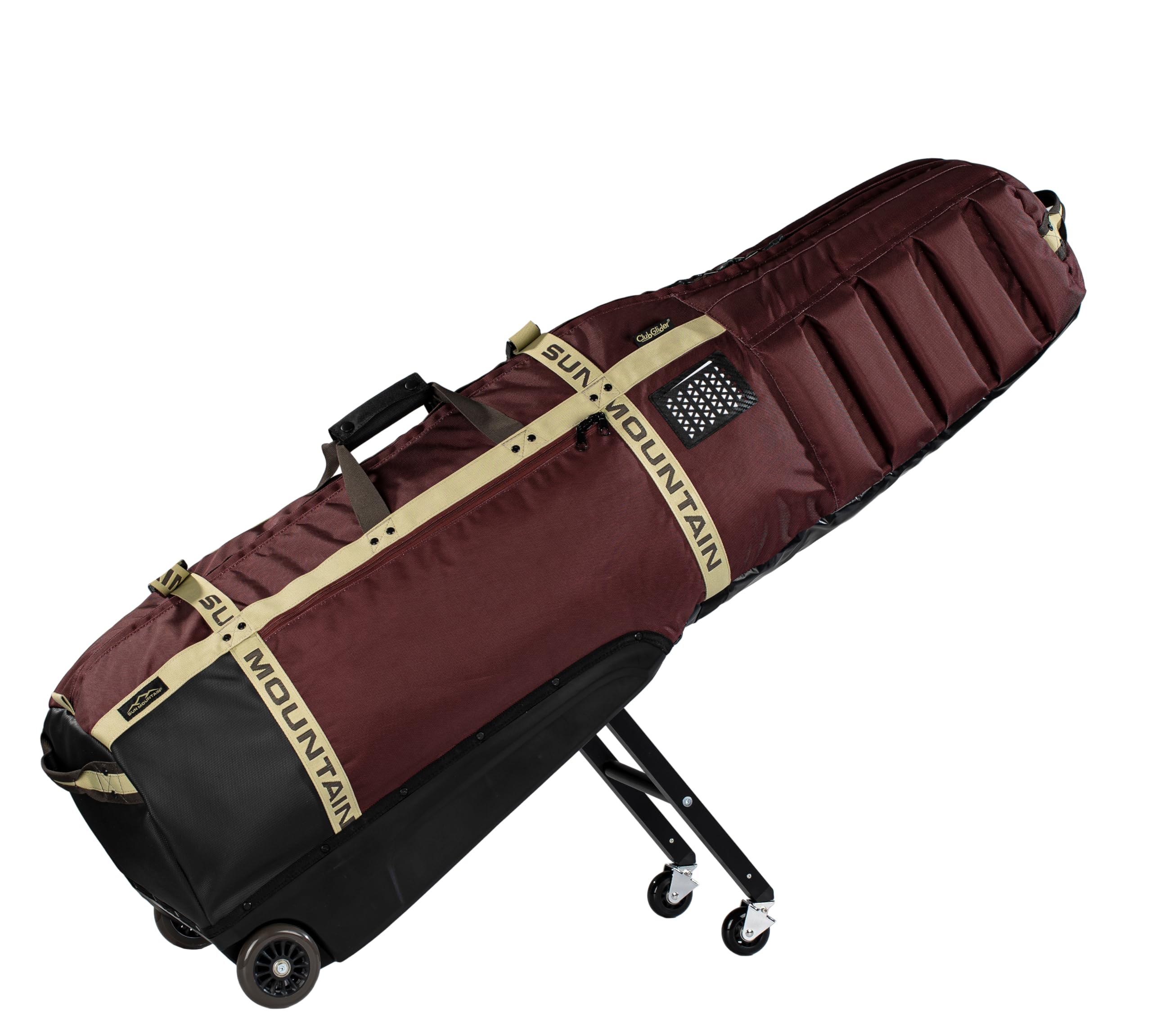 Sun Mountain ClubGlider Meridian Golf Travel Bag, 4-Wheel Rolling Retractable-Leg System, Effortless Travel - Cardinal