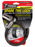 Trimax St30 Trimaflex Spare Tire Cable Lock (Round Key) 36'' X 12Mm,Black / Chrome