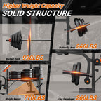 XDDIAS Weight Bench, 6 In 1 Bench Press Squat Rack Weight Bench With Leg Extension And Leg Curl, Weight Benches For Home Gym Wit