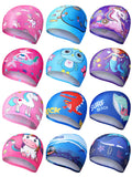 Geyoga 12 Pcs Kids Swim Caps for Boys Girls Age 2-12 Swimming Hat Pool Cap Child Swim Hat for Toddler Youth