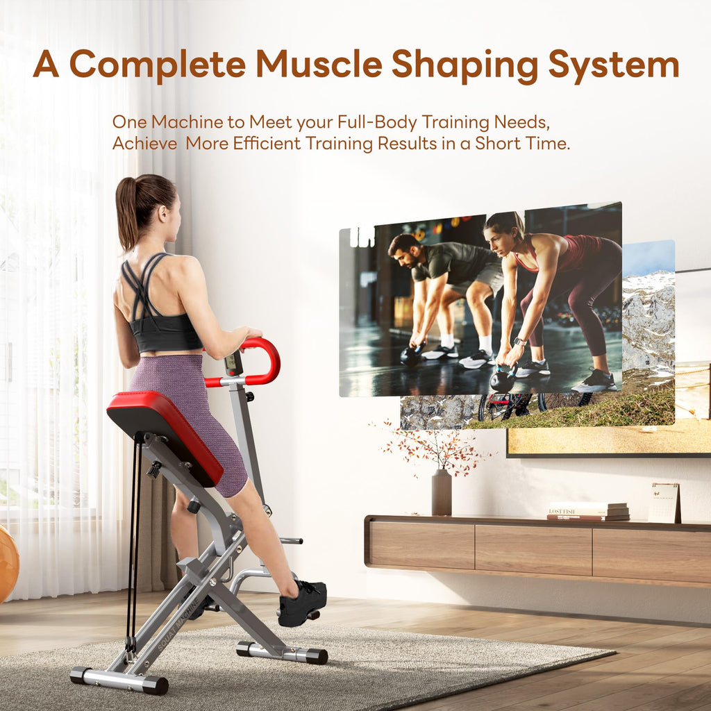 Sogespower Squat Machine For Home Gym, Squat Rowing Machine With Adjustable Resistance And Optional Full Motion, Squat Assist Tr
