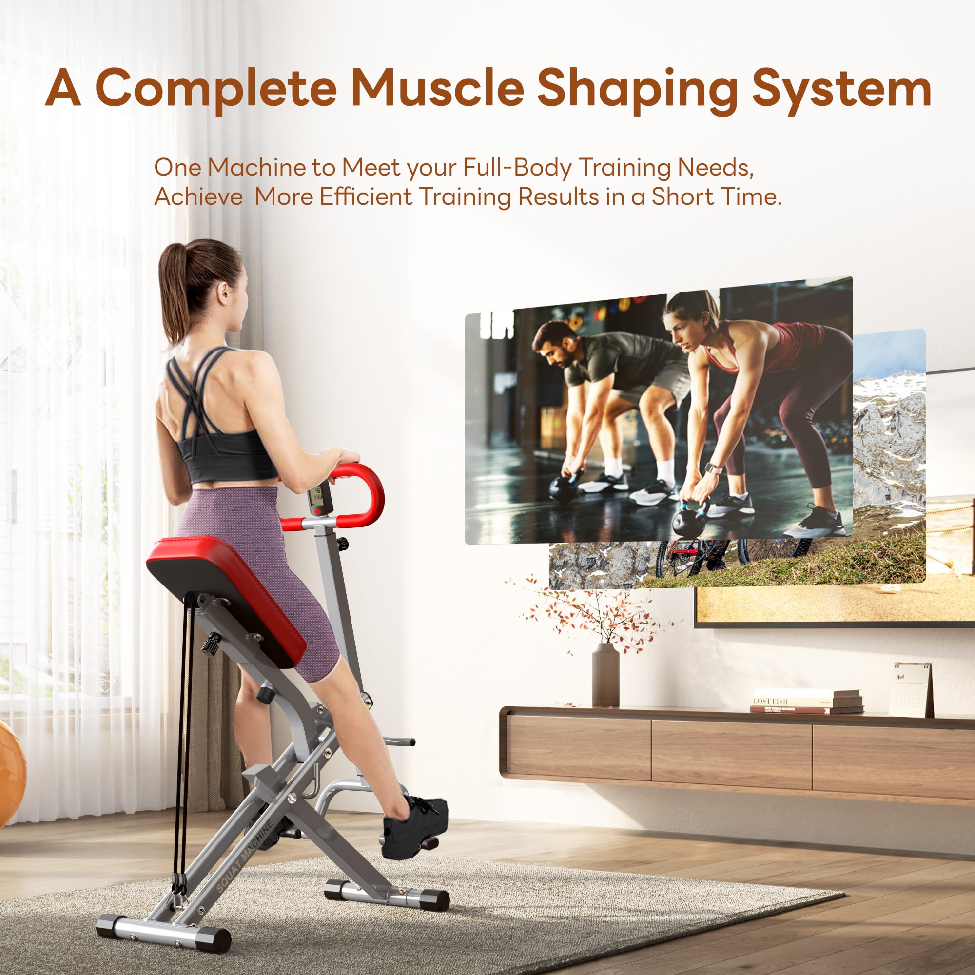 Sogespower Squat Machine For Home Gym, Squat Rowing Machine With Adjustable Resistance And Optional Full Motion, Squat Assist Tr