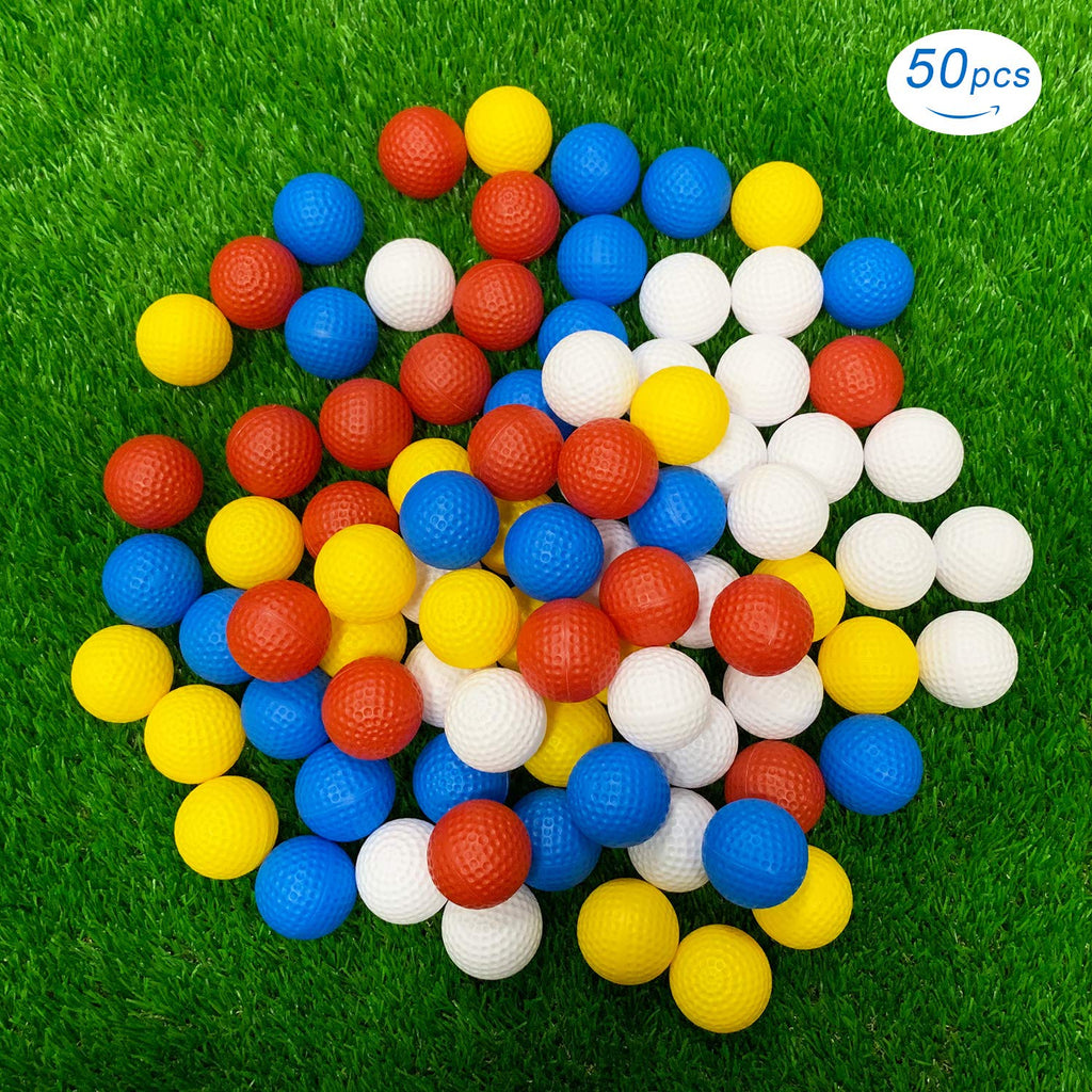 Kofull Golf Practice Ball, Hollow Golf Plastic Ball For Indoor Training -Pack Of 50Pcs (5 Colors Available)(Multicolor)