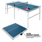 Gosports Mid-Size Table Tennis Game Set - Indoor/Outdoor Portable Game With Net, 2 Table Tennis Paddles And 4 Balls
