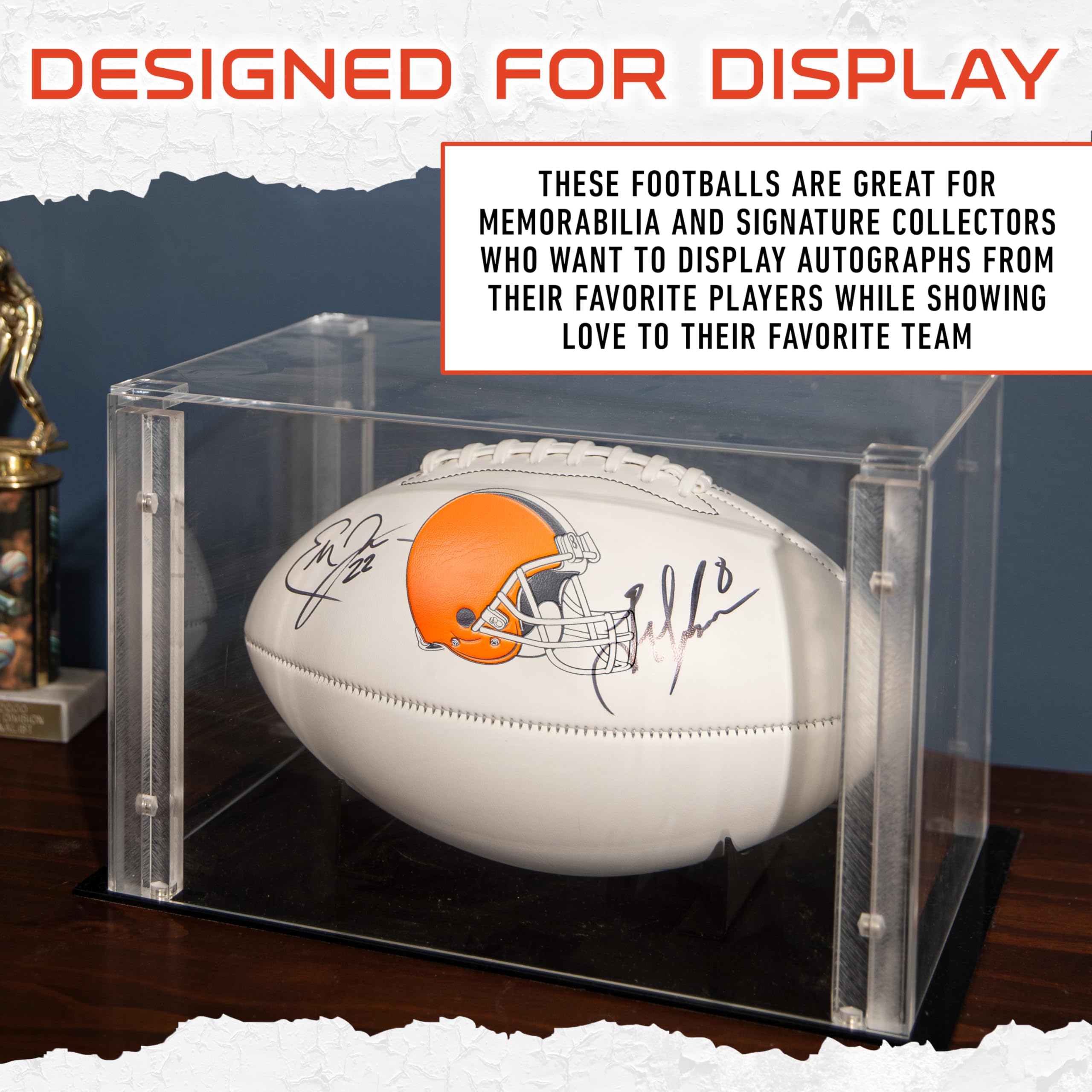 Franklin Sports Nfl Cleveland Browns Autograph Football - Official Size White Panel Souvenir Football For Autographs + Signature