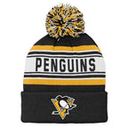 Nhl Kids Youth Official Primary Logo Sport Knit Cold Weather Cuffed Pom Beanie Hat (Us, Alpha, One Size, Pittsburgh Penguins)