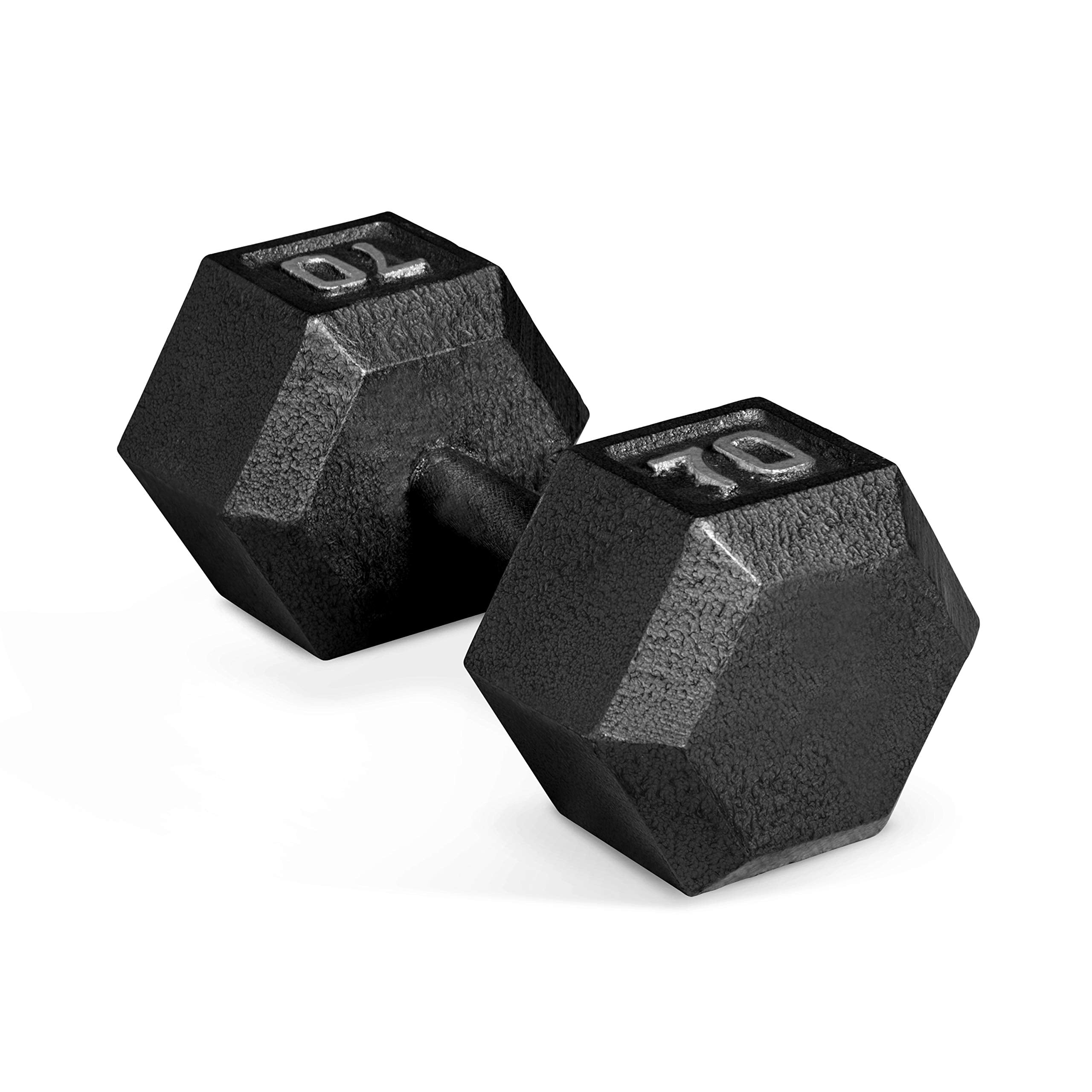Cap Barbell Cast Iron Hex Dumbbell, Black, Single, 70 Lb