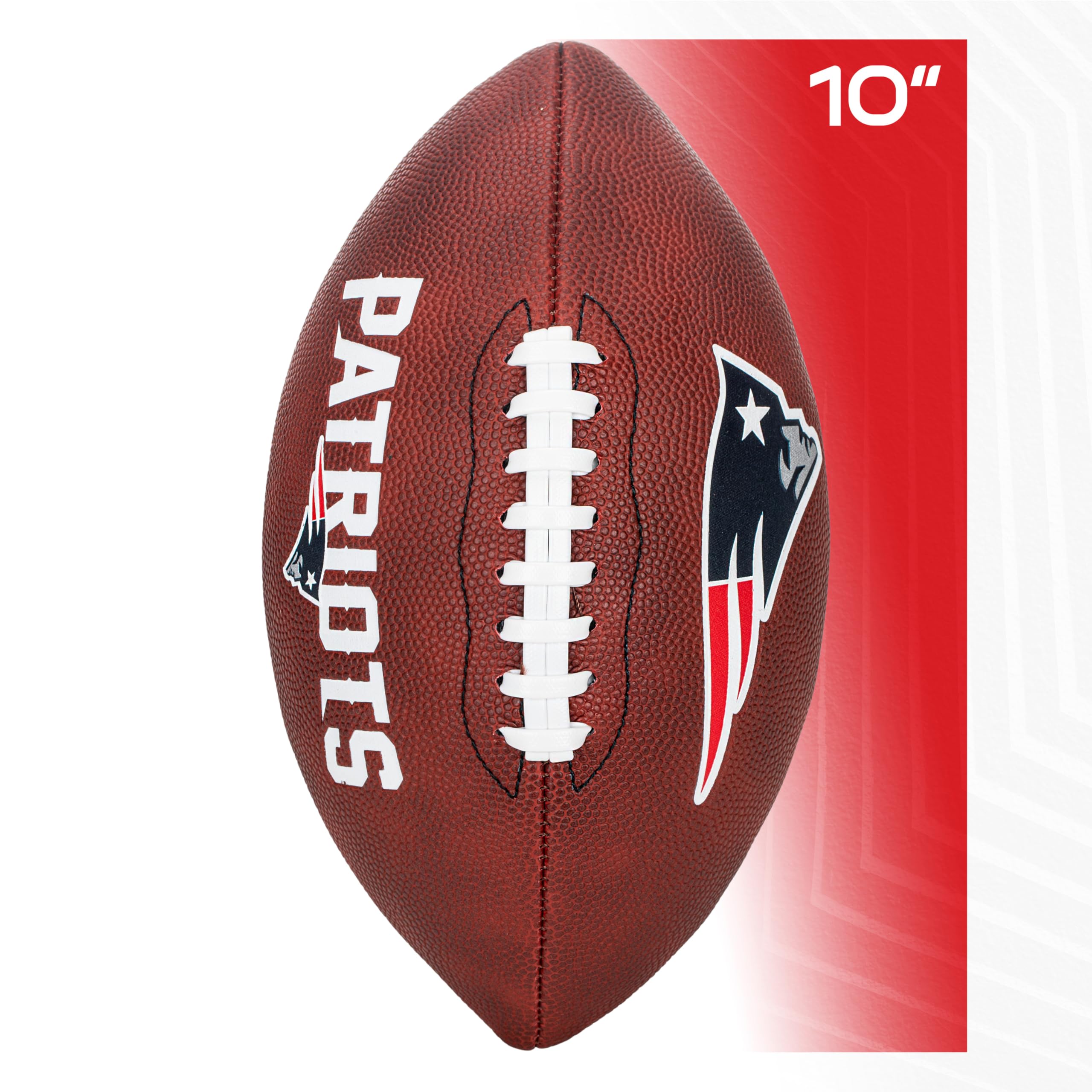 Franklin Sports Nfl New England Patriots Football - Youth Junior Size Football For Kids - Official Nfl Team Logo + Colors Youth