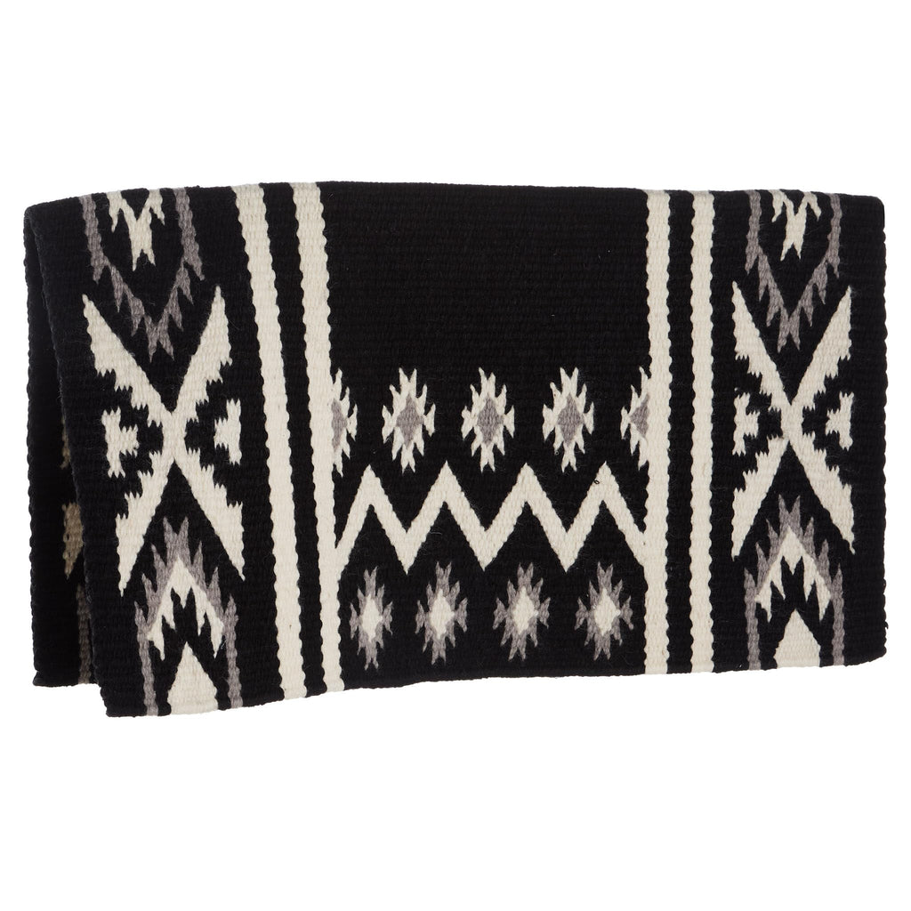 Mayatex New Phoenix Saddle Blanket, Black/Ash/Cream, 38 X 34-Inch