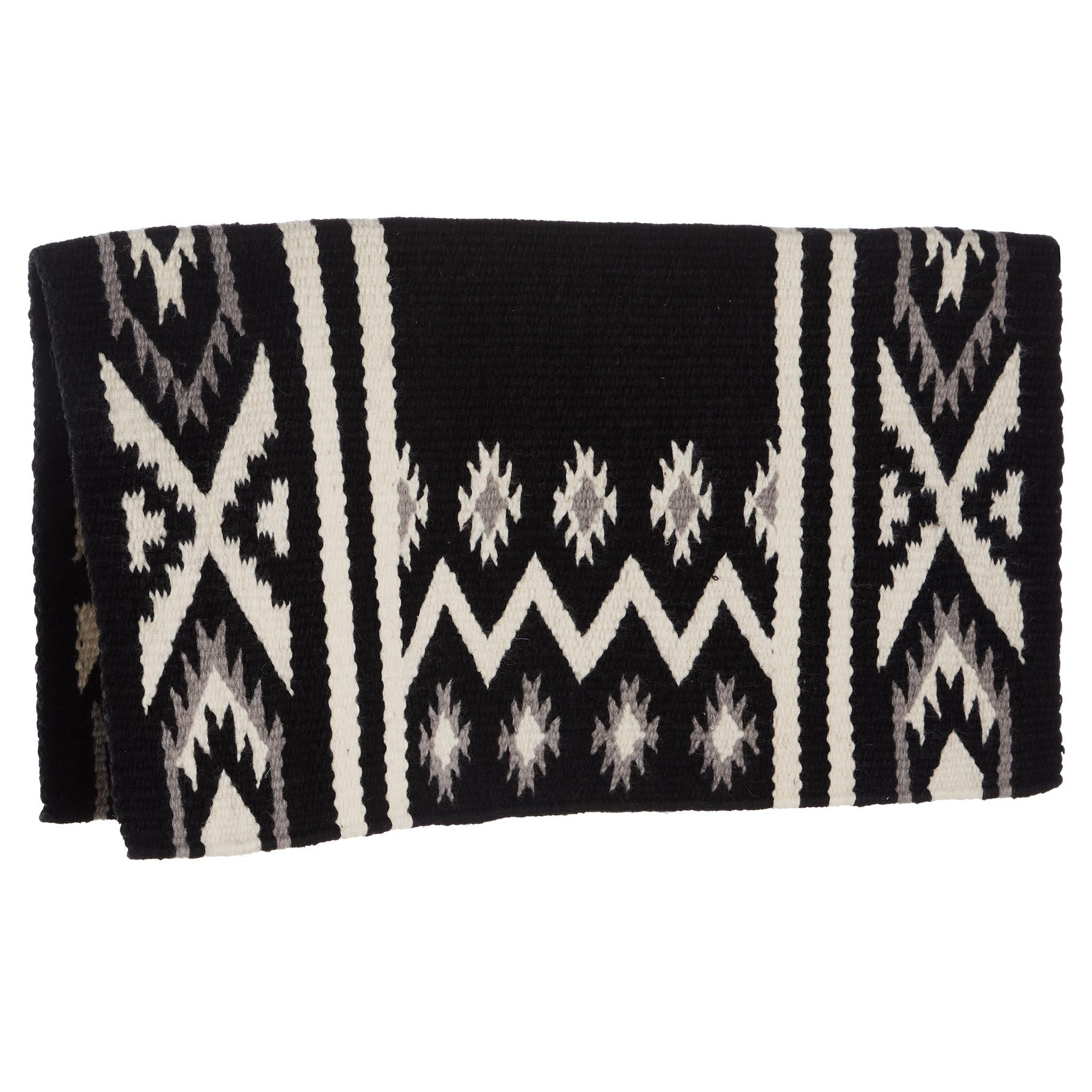 Mayatex New Phoenix Saddle Blanket, Black/Ash/Cream, 38 X 34-Inch