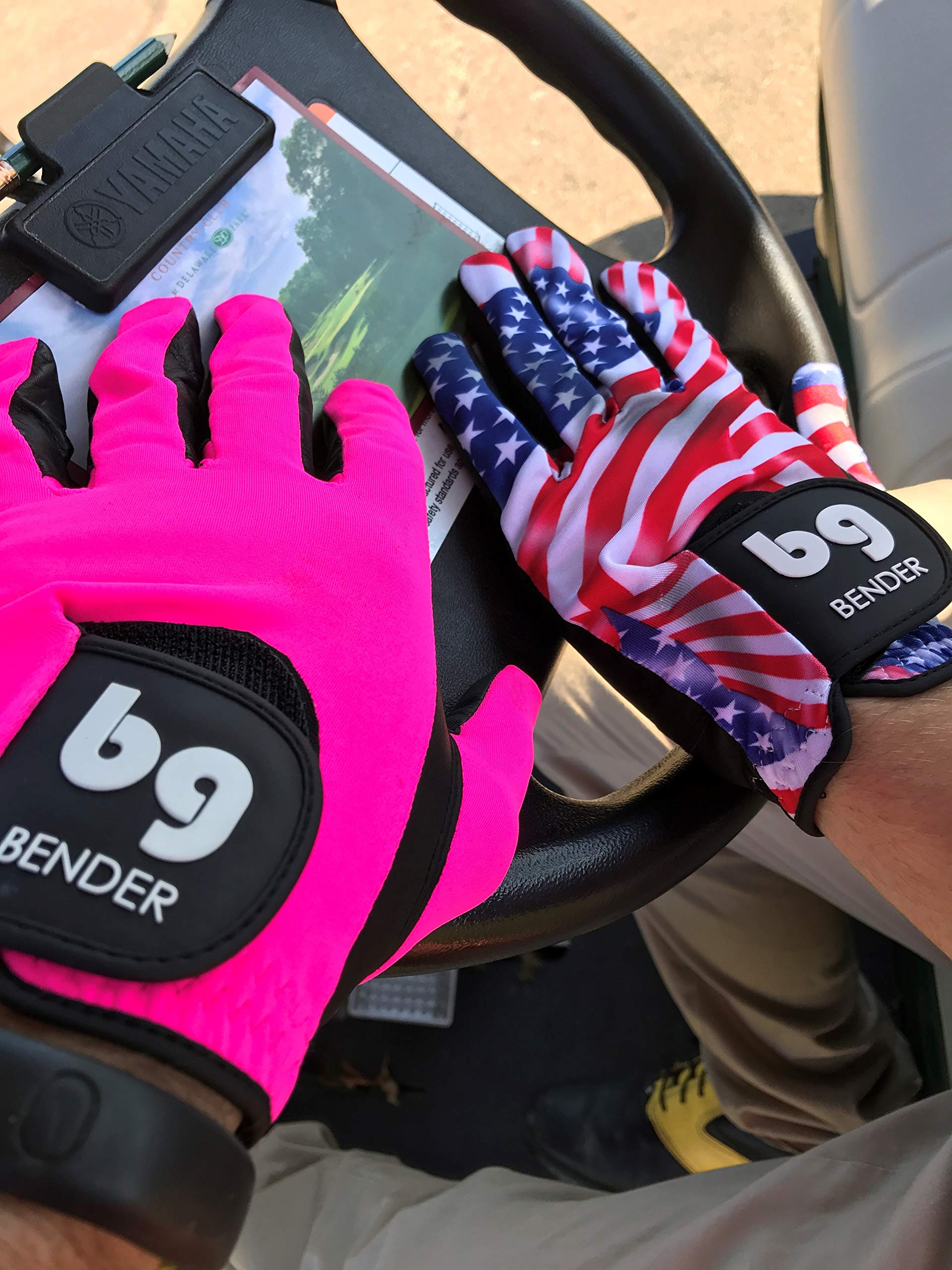 Bg Bender Golf Glove  Wear On Left  (Pink, Mens Large)