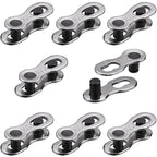 Hotop 8 Pairs Bicycle Missing Link For 6, 7, 8, 9, 10 Speed Chain, Silver, Reusable (10 Speed)