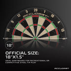 Accudart Classic Bristle Dartboard - Official Size 18'' X 1.5'' - Self-Healing Genuine Bristle Sisal - Staple Free Bullseye - Id