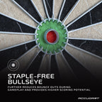 Accudart Classic Bristle Dartboard - Official Size 18'' X 1.5'' - Self-Healing Genuine Bristle Sisal - Staple Free Bullseye - Id