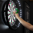 Accudart Nighthawk 2 In 1 Led/Blacklight Bristle Dartboard Surround Set - Official Size Dartboard - 360 Degree Lighting - Blackl