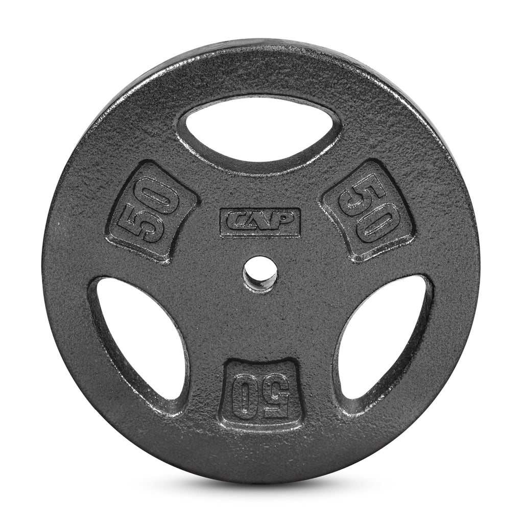 Cap Barbell Standard 1-Inch Grip Weight Plates 50 Lbs Black, Pack (X1)