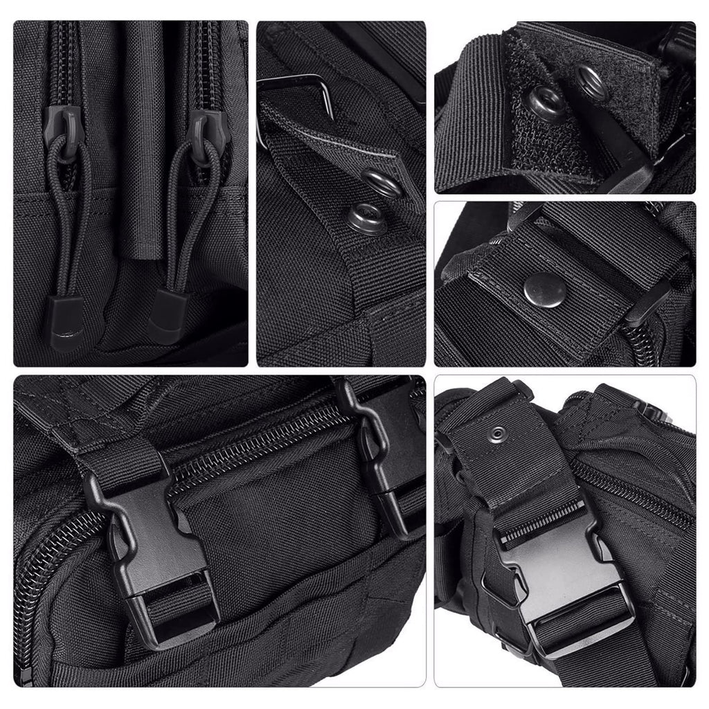G4Free Deployment Bag Versatile Tactical Waist Pack,Hand Carry Camping Military Style Rucksack(Black)
