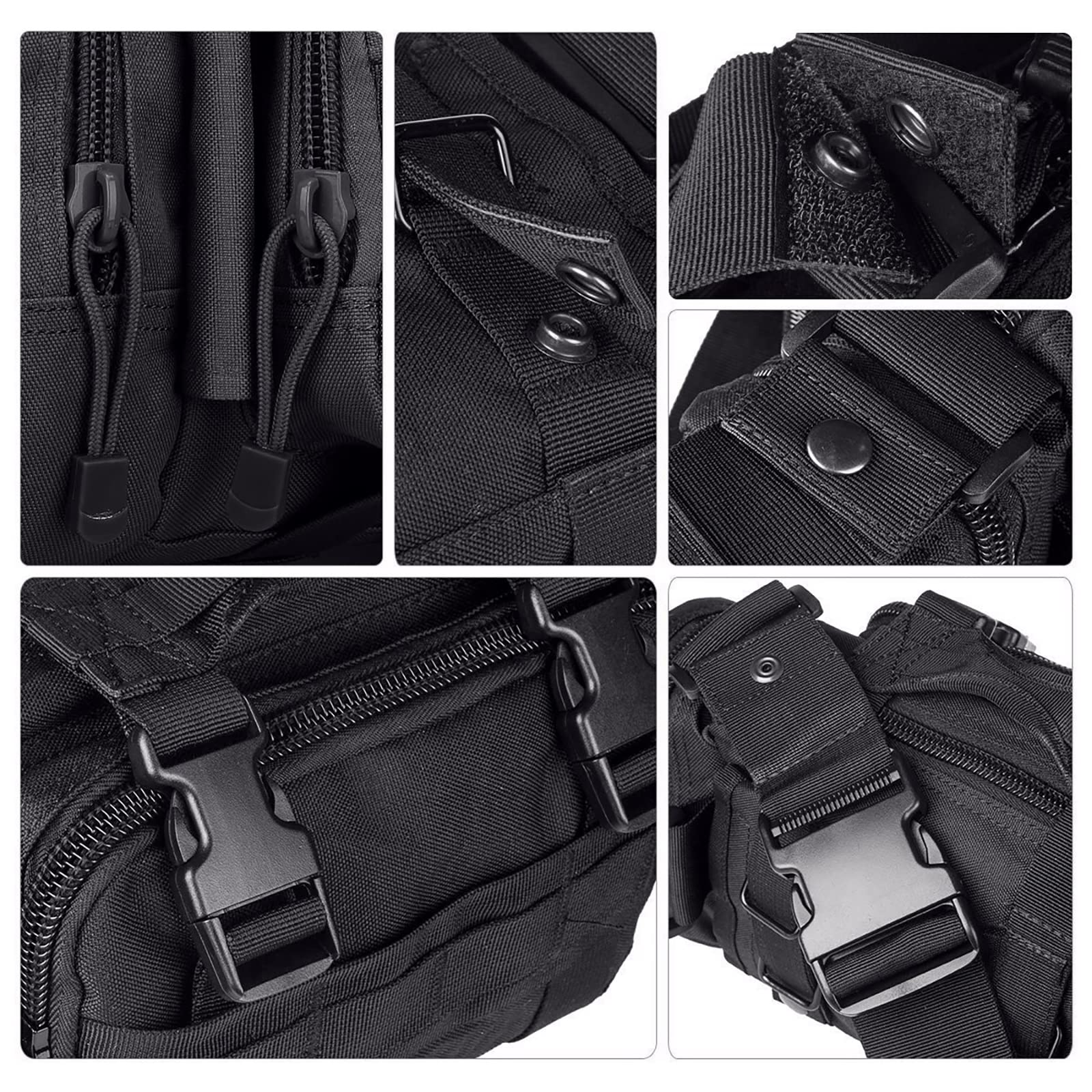 G4Free Deployment Bag Versatile Tactical Waist Pack,Hand Carry Camping Military Style Rucksack(Black)