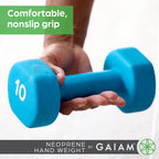 Gaiam Dumbbell Hand Weight (Sold In Singles) - Neoprene Coated Exercise & Fitness Dumbbell For Home Gym Workouts And Strength Tr