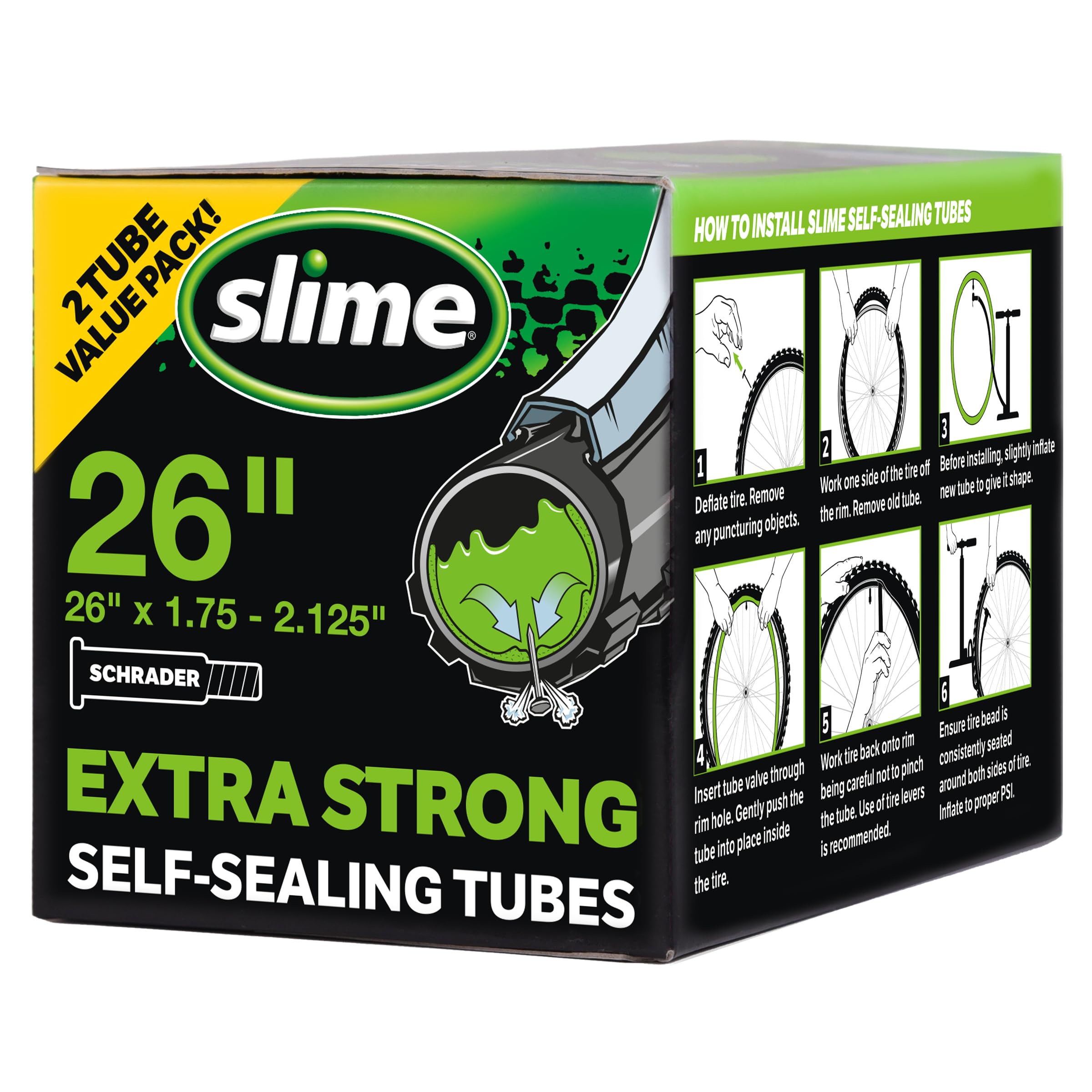 Slime Extra Stong Self-Sealing Tube 26 x 1.75-2.125 Schrader