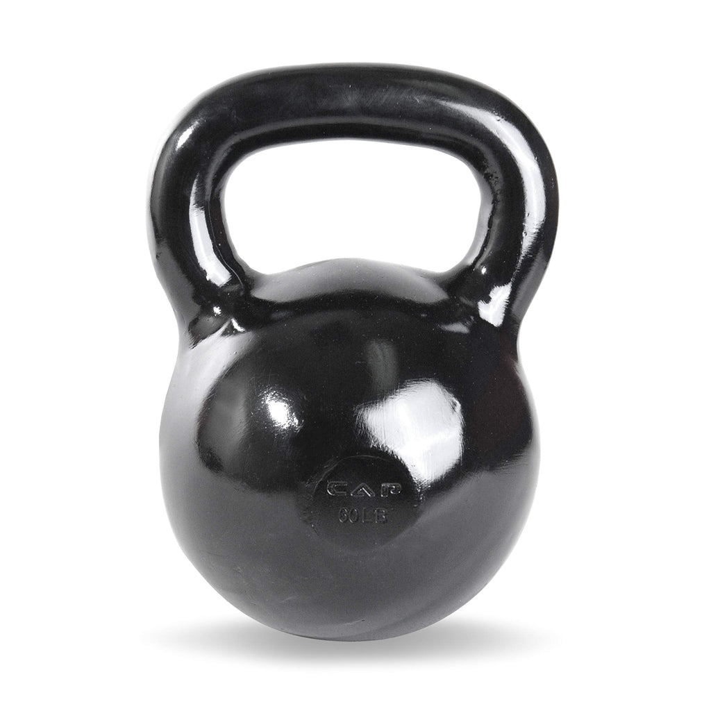 Cap Barbell Black Powder Coated Cast Iron Kettlebell, 60 Lb