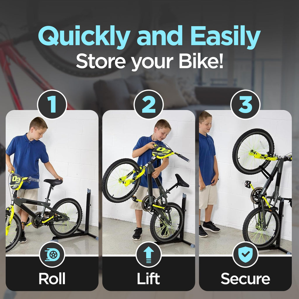 Bike Stand & Vertical Storage Rack By Bike Nook - The Original Vertical Bicycle Floor Stand For Garage Storage And Indoor And Ou