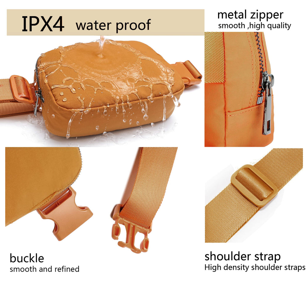Fanny Belt Bag Waist Pack Crossbody Bags Bum Bag For Running Hiking Travel Workout Adjustable Strap For Women-Muddy Yellow