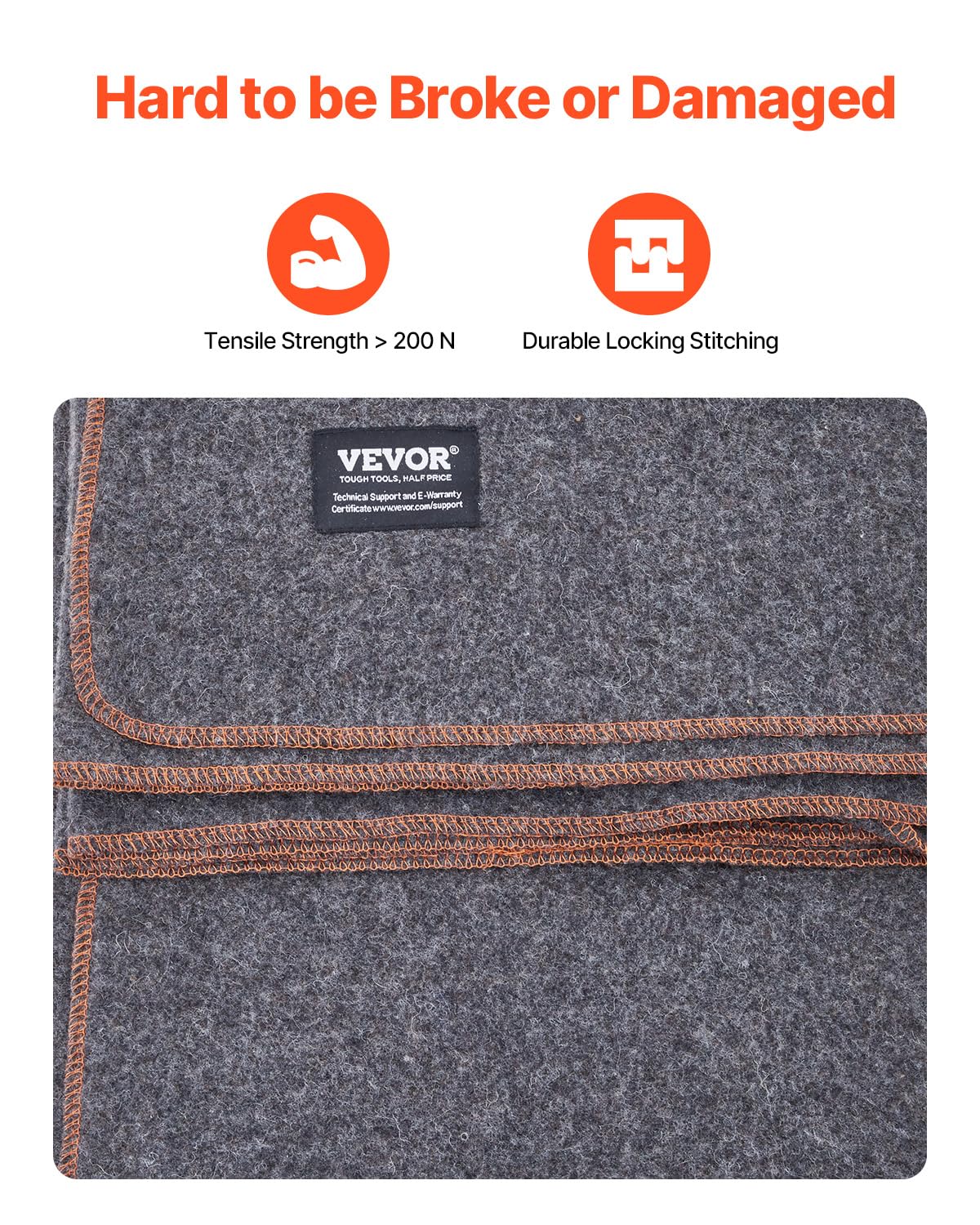 Vevor Wool Camping Blanket, Large Warm Stadium Blanket, Flame Retardant, Great For Outdoors, Picnics, Hiking, Sports Events, Tra