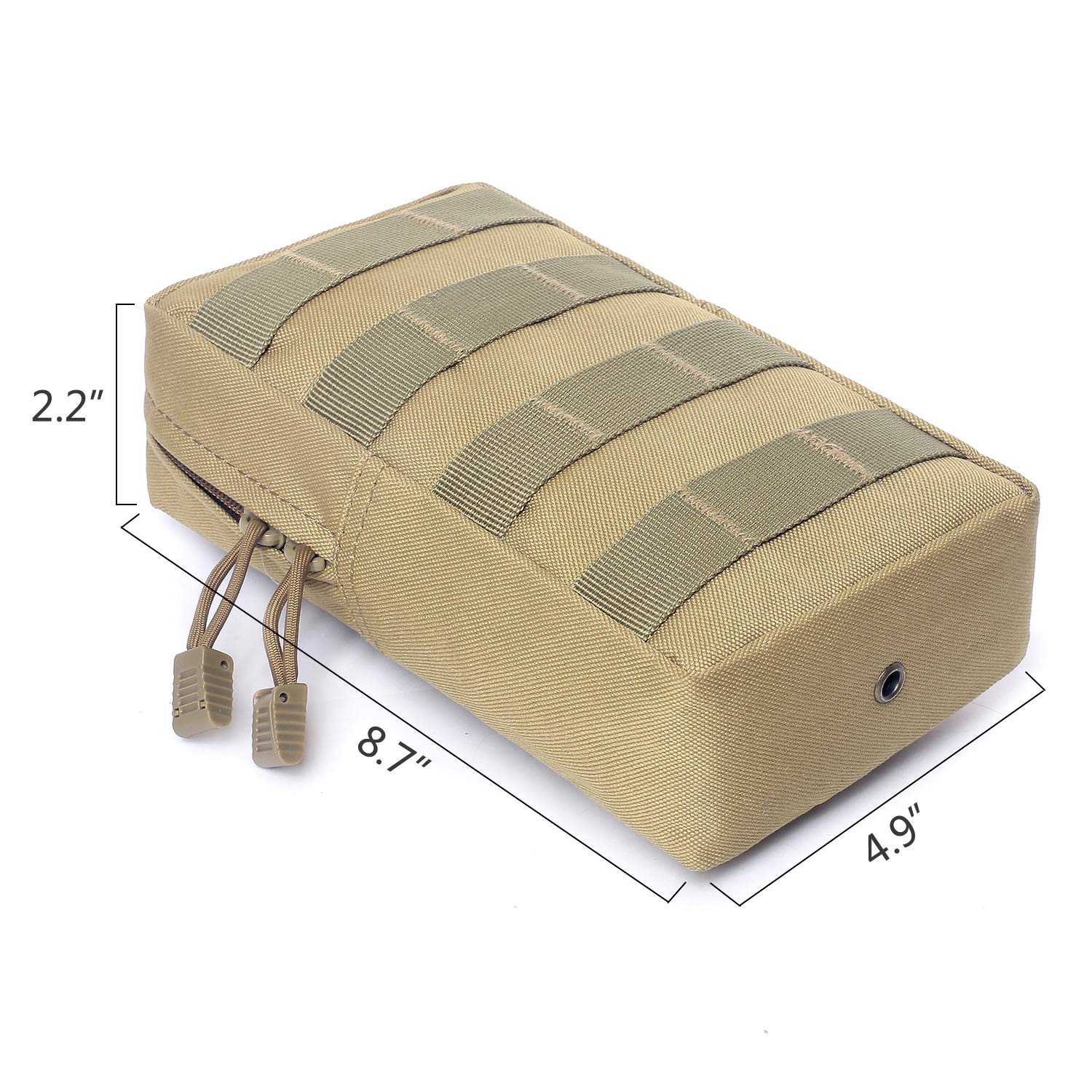 Tacticool 2 Pack Molle Pouches - Tactical Compact Water-Resistant Edc Pouch (2 Pack-Tan)