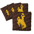 YouTheFan Officially-Licensed NCAA Wyoming Cowboys Set of 4 Cornhole Bags - All Weather Regulation 6    x 6    Size - 16oz Weigh