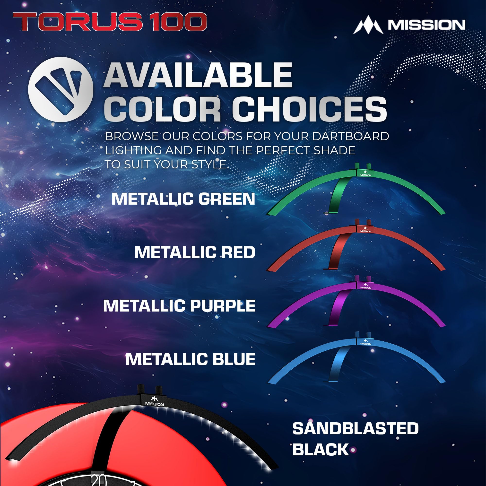 Mission Torus 100 Foldable Led Dartboard Lighting