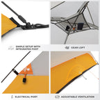 Core Tent 6 Person For Outdoor Family, Hiking, And Backpacking | Portable Dome Camp Tent With Storage Pockets For Camping Access