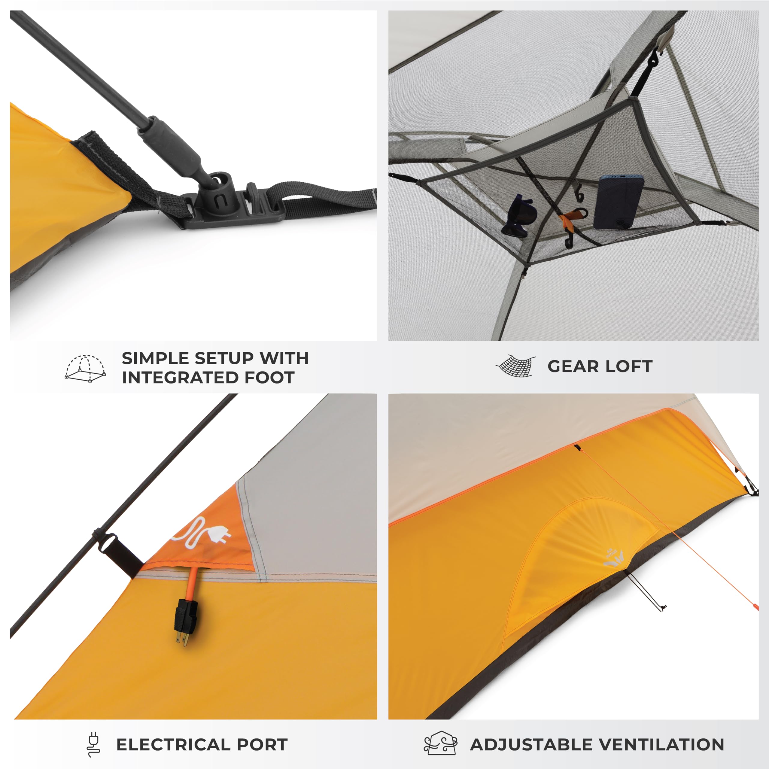 Core Tent 6 Person For Outdoor Family, Hiking, And Backpacking | Portable Dome Camp Tent With Storage Pockets For Camping Access