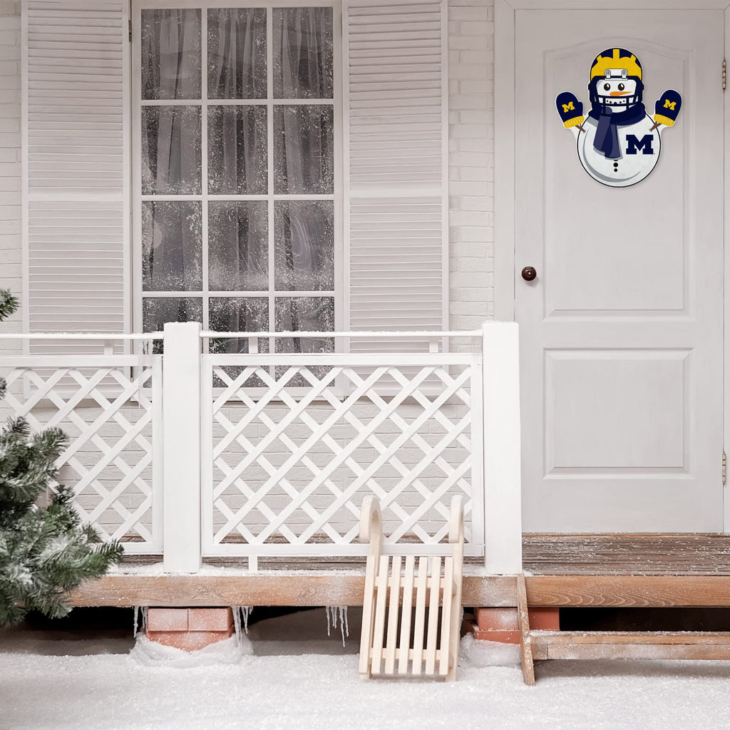 Rico Industries Ncaa Michigan Wolverines Snowman Shape Cut Pennant - Home And Living Room D  Cor - Soft Felt Ez To Hang